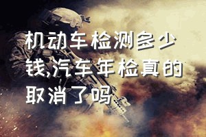 机动车检测多少钱（汽车年检真的取消了吗）