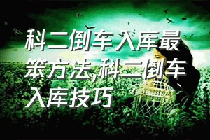 科二倒车入库最笨方法（科二倒车入库技巧）