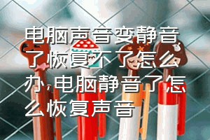 电脑声音变静音了恢复不了怎么办（电脑静音了怎么恢复声音）