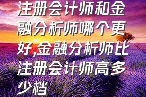 注册会计师和金融分析师哪个更好（金融分析师比注册会计师高多少档）