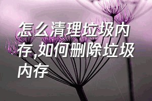 怎么清理垃圾内存（如何删除垃圾内存）