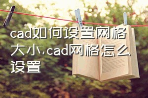 cad如何设置网格大小（cad网格怎么设置）