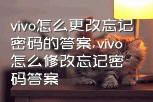 vivo怎么更改忘记密码的答案（vivo怎么修改忘记密码答案）