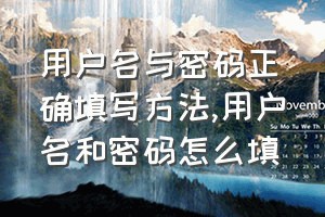 用户名与密码正确填写方法（用户名和密码怎么填）