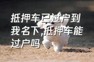 抵押车已过户到我名下（抵押车能过户吗）