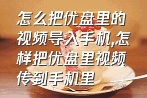 怎么把优盘里的视频导入手机（怎样把优盘里视频传到手机里）