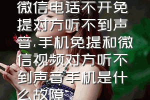 微信电话不开免提对方听不到声音（手机免提和微信视频对方听不到声音手机是什么故障）