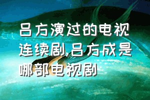 吕方演过的电视连续剧（吕方成是哪部电视剧）