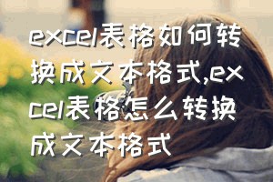 excel表格如何转换成文本格式（excel表格怎么转换成文本格式）