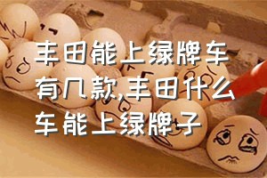 丰田能上绿牌车有几款（丰田什么车能上绿牌子）