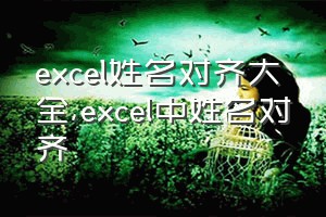 excel姓名对齐大全（excel中姓名对齐）