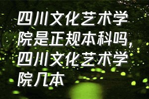 四川文化艺术学院是正规本科吗（四川文化艺术学院几本）