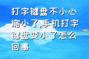 打字键盘不小心缩小了（手机打字键盘变小了怎么回事）